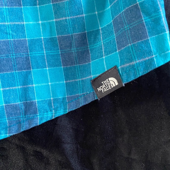 The North Face Teal and Navy Plaid Shirt - Picture 4 of 6